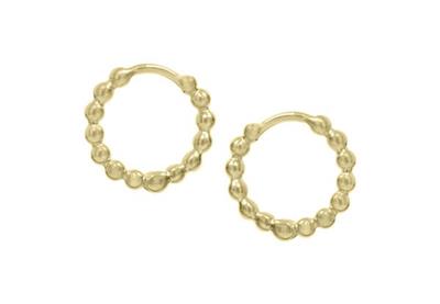 9 Carat Gold Round Bubble Huggie Earring