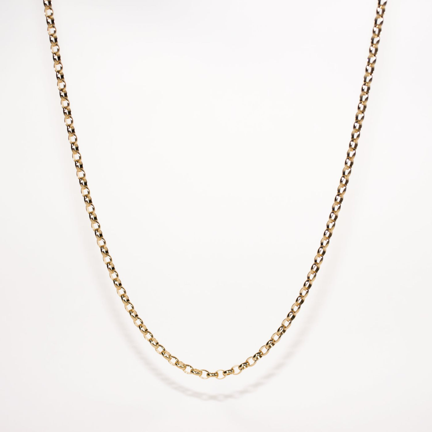 45cm 9 Carat Gold Medium Oval Belcher Chain