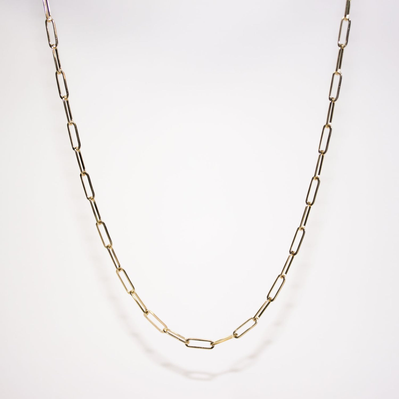 46cm 9K Yellow Gold Paperclip Chain