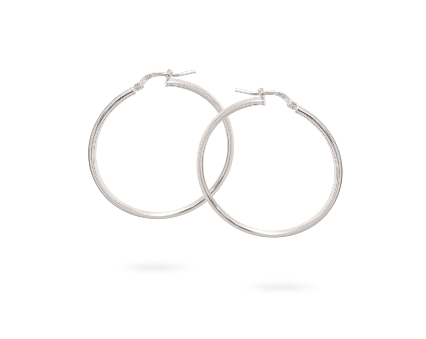 35mm Sterling Silver Plain Creole Hoop Earring